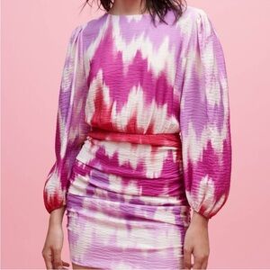 MAJE tie and dye printed viscose dress in XSMALL/FR34  - NWT